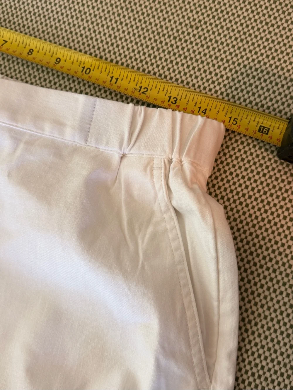 Banana‎ Republic White tapered linen-blend pull on ankle pant Size M #166